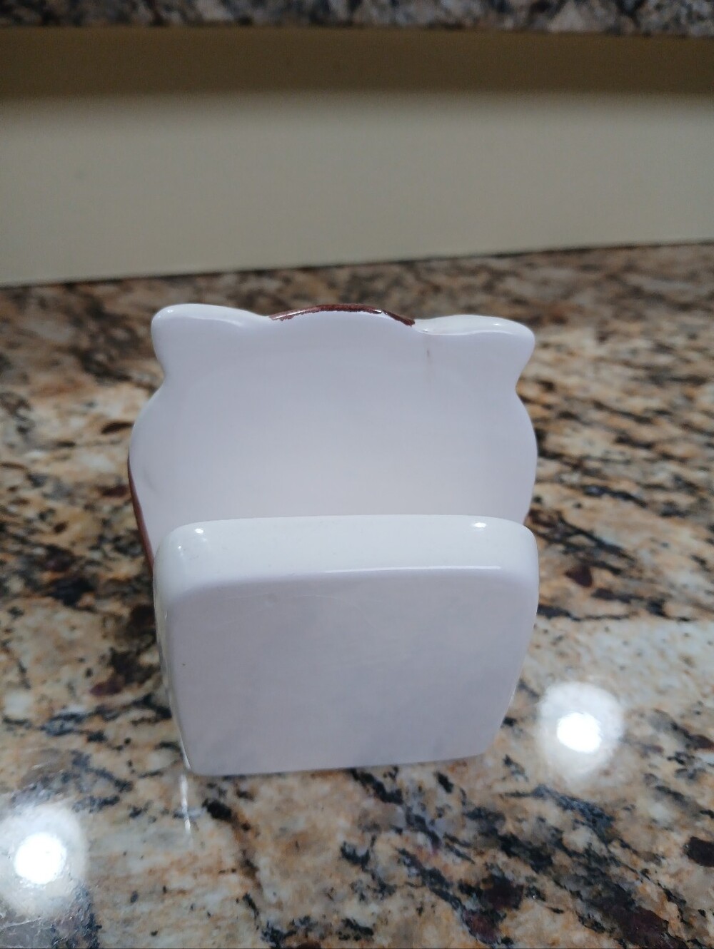 Ceramic Owl Figurine in White and Brown - Picture 2 of 3